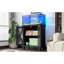 Meuble-lavabo moderne noir avec prises de courant, meubles multifonctionnels en MDF de ferme