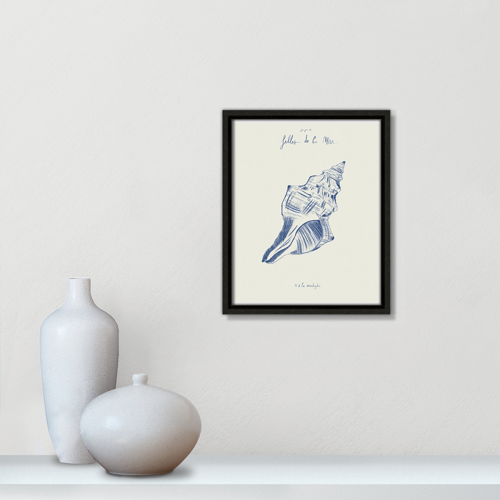 Filles de la mer II Print by Mora, 11.5" H x 9.5" W, Espresso Floater