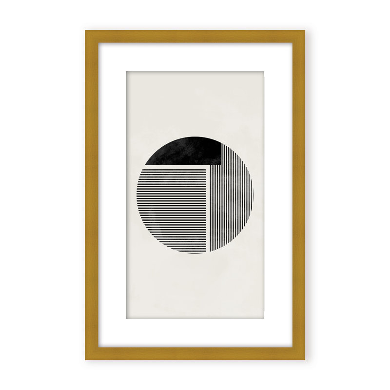 Abstract Minimalist Round by  - Picture Frame Painting on Paper, Framed Canvas, 24" H x 16" W x 2.375" D, White