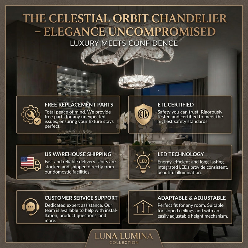 Ariabella 4-Light Mirror Chrome Modern Crystal LED Chandelier with Stainless Steel Frame
