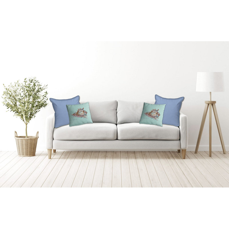 Housse et insert de coussin extérieur Conch, Bleu sarcelle