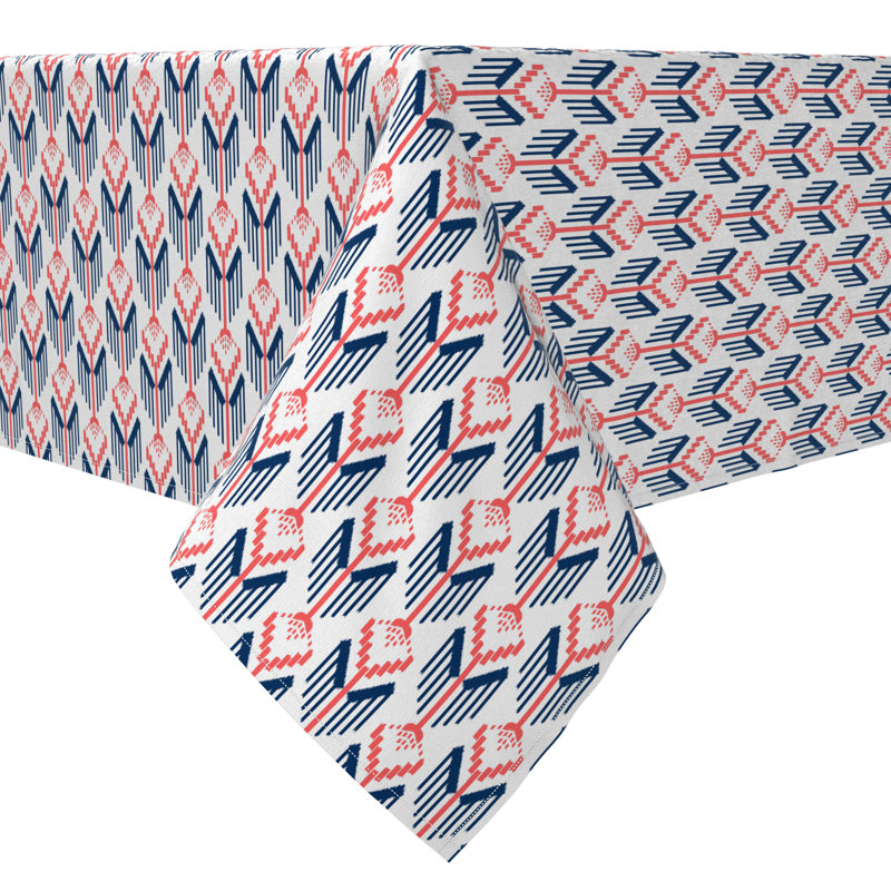 Rectangular Ikat Cotton Twill Tablecloth