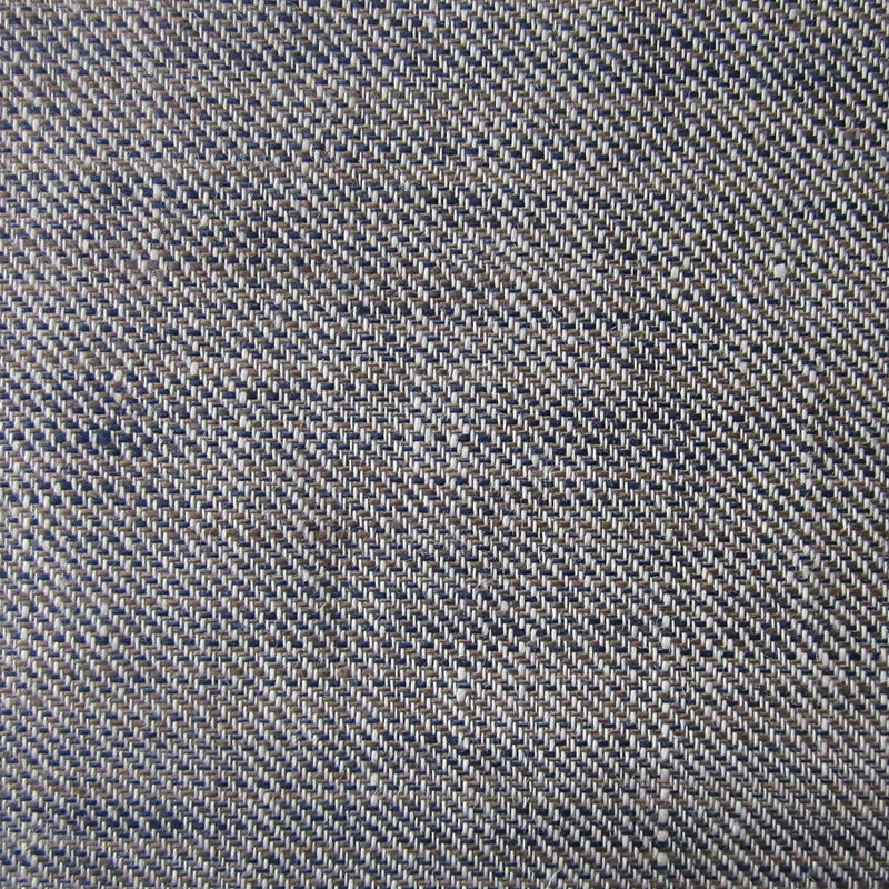 Zebra Linen Solid Tablecloth, Solid Gray Navy/Herringbone , 126" x 72"