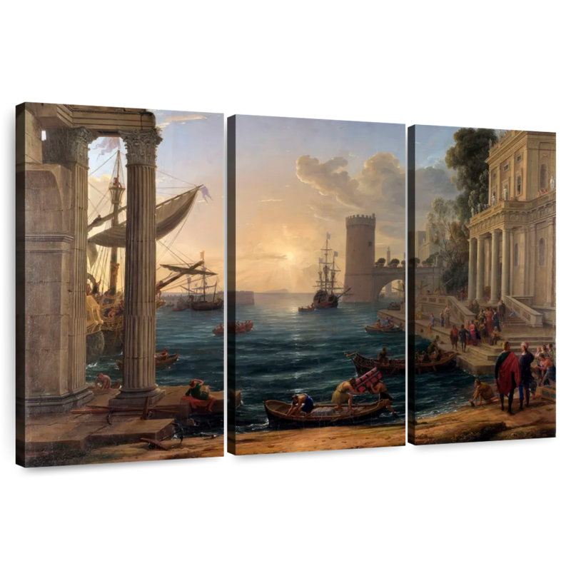 Lilie Seaport - Embarkation Of Queen Of Sheba, 48" H x 74" W