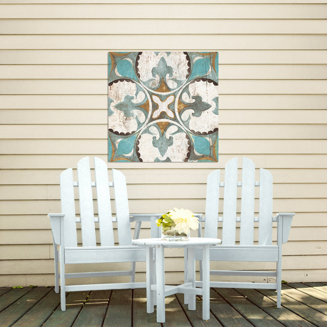 " Distressed Moroccan Tile " Fleur De Lis Living 