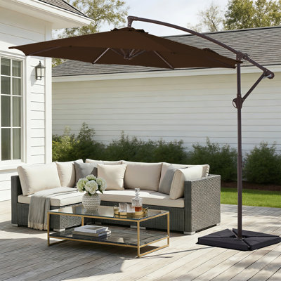 Parasol en porte-à-faux rond avec contrepoids 120 po Beeram