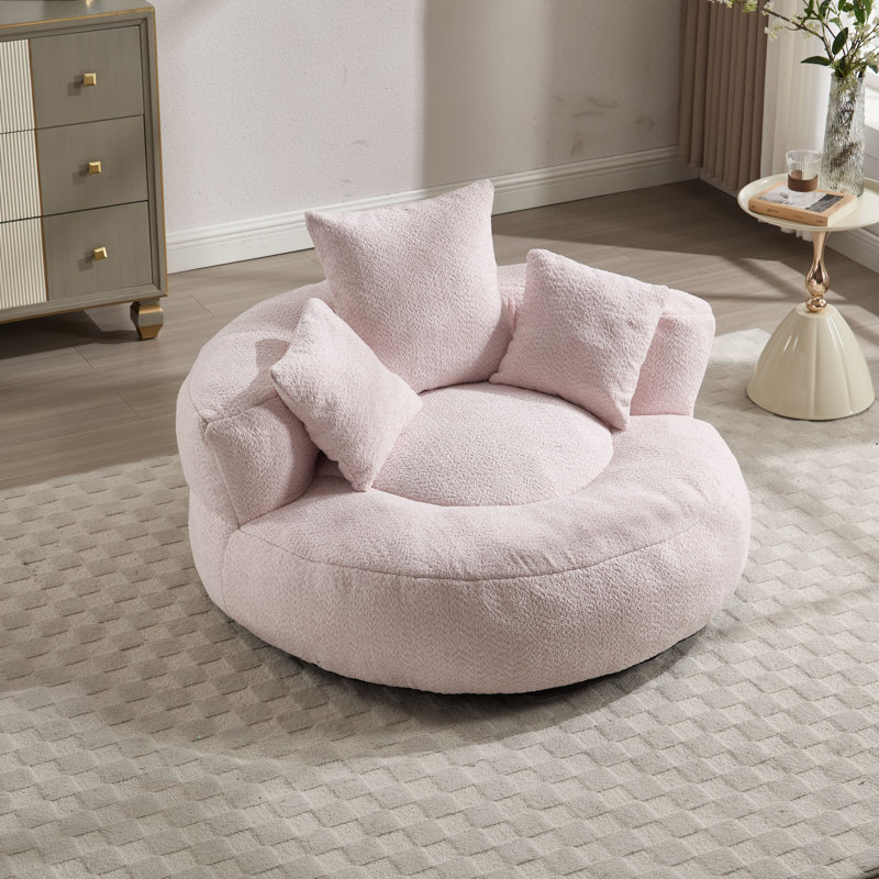 Jaquarion 42.52'' Wide Compression Barrel Chair, Pink Chenille