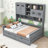 Wooden Daybed with Shelves and 2 Drawers-1443420130-1443420128