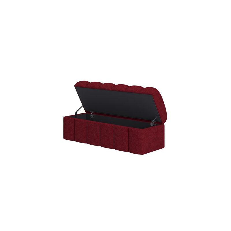 Banc de rangement en tissu, Rouge