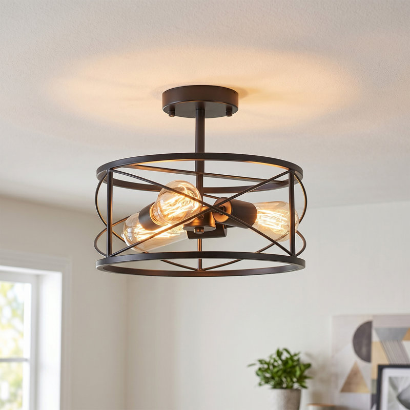 3-light Farmhouse Semi Flush Mount