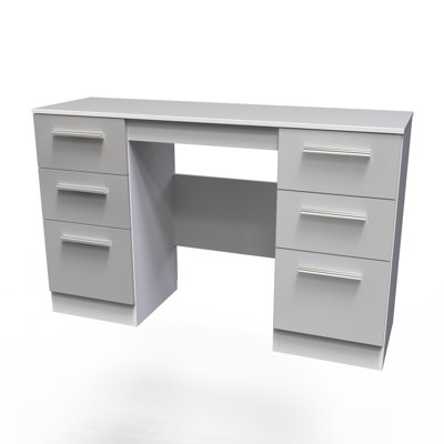 Takijah Double Pedestal Desk IN Grey Matt