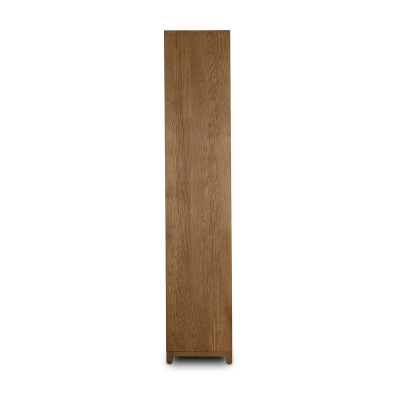 Millie Bookcase-Drifted Matte Black Veneer, Drifted Oak Solid