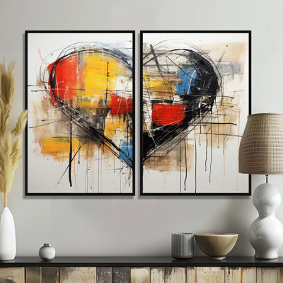 Pop Art - Collages abstraits, grands collages, art mural, grand, 2 pièces