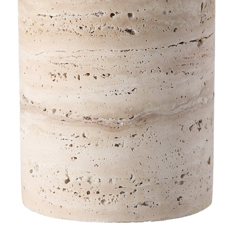Angileh Travertine Table Lamp, Light Brown