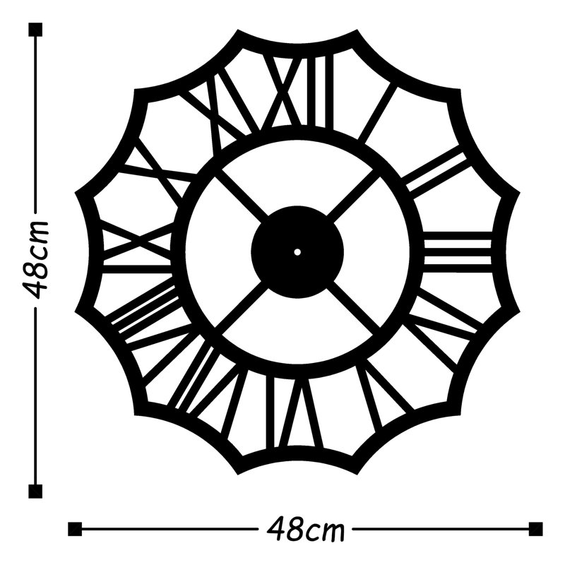 Merild Metal Wall Clock, Black