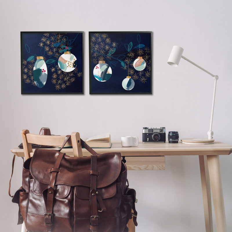 "Abstract Ornaments on Tree", ensemble de 2 giclées par Jennifer Paxton Parker, Giclée encadrée noir minuit