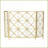 Fireplace Screen 3-Panel Iron X Pattern | Gold | Iron