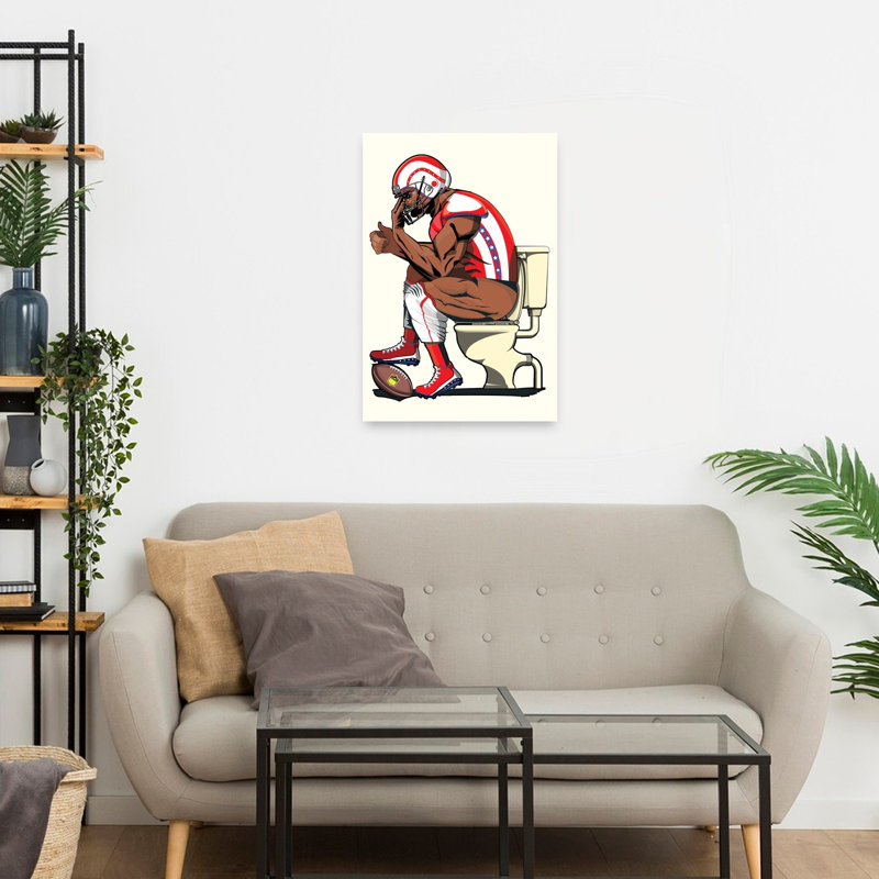 American Football Contemplation Contemporary Wall Art Print 1 Piece Wrapped Canvas Wall Art, 60.96cm H x 40.64cm W