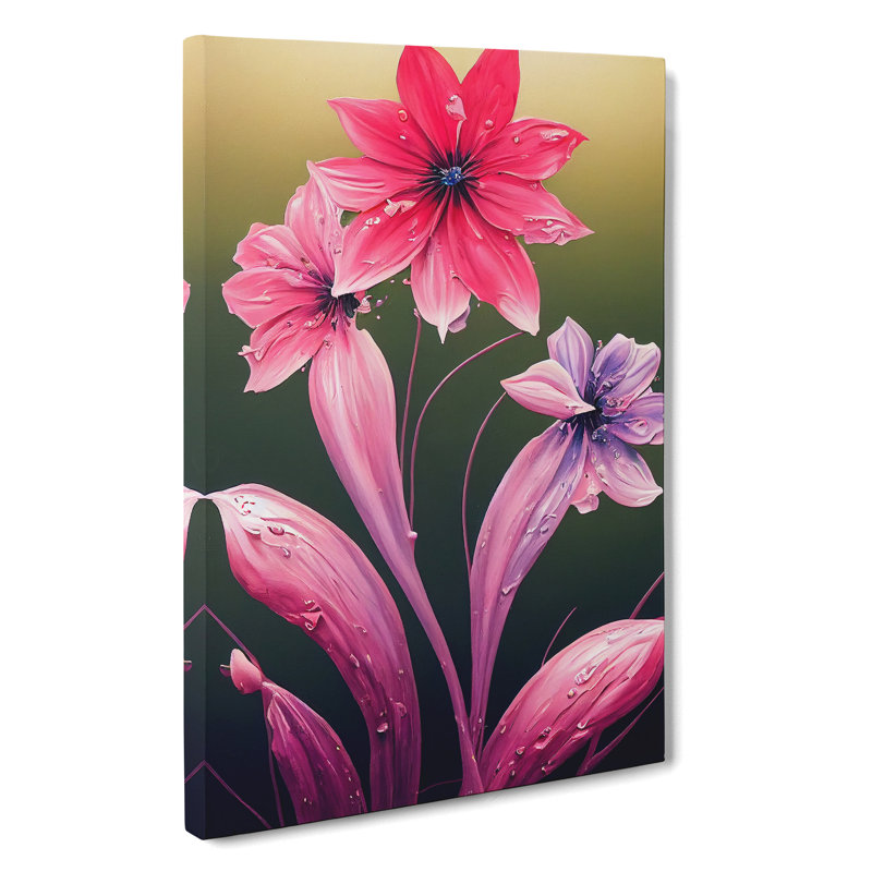 Unreal Flowers - Wall Art, Wrapped Canvas, 50cm H x 35cm W, No Matte