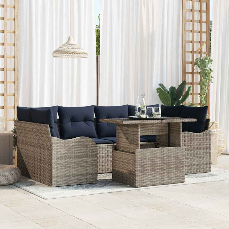 Ensemble de canapé de jardin avec coussin 7 pièces vidaXL
