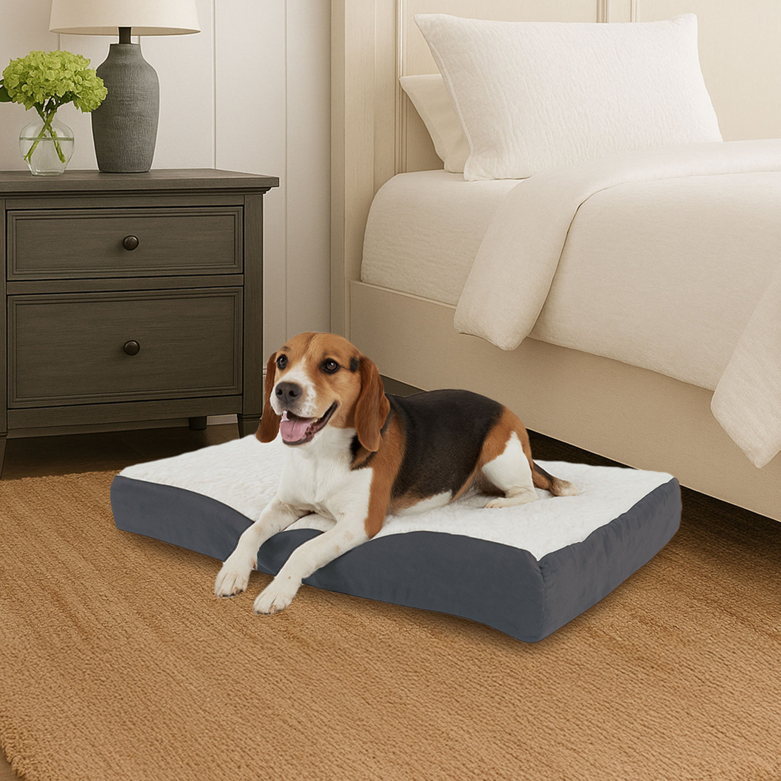 PETMAKER Orthopedic Memory Foam Crate Mat, Medium (4" H x 30" W x 20.5" D), Gray