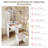 Modern Makeup Vanity with Adjustable LED-lit Mirror with Padded Stool, For Apartment and Small Space