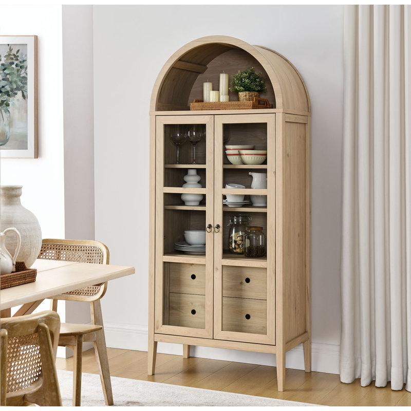 Nolan Tall Arched Storage Display Cabinet, 61 cm H x 91 cm W