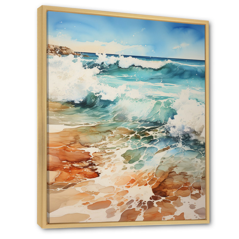 Beach Sandy Serenade IV - Impressions sur toile nautiques et de plage, H 32 po x l 24 po x P 1 po, Cadre naturel flottant