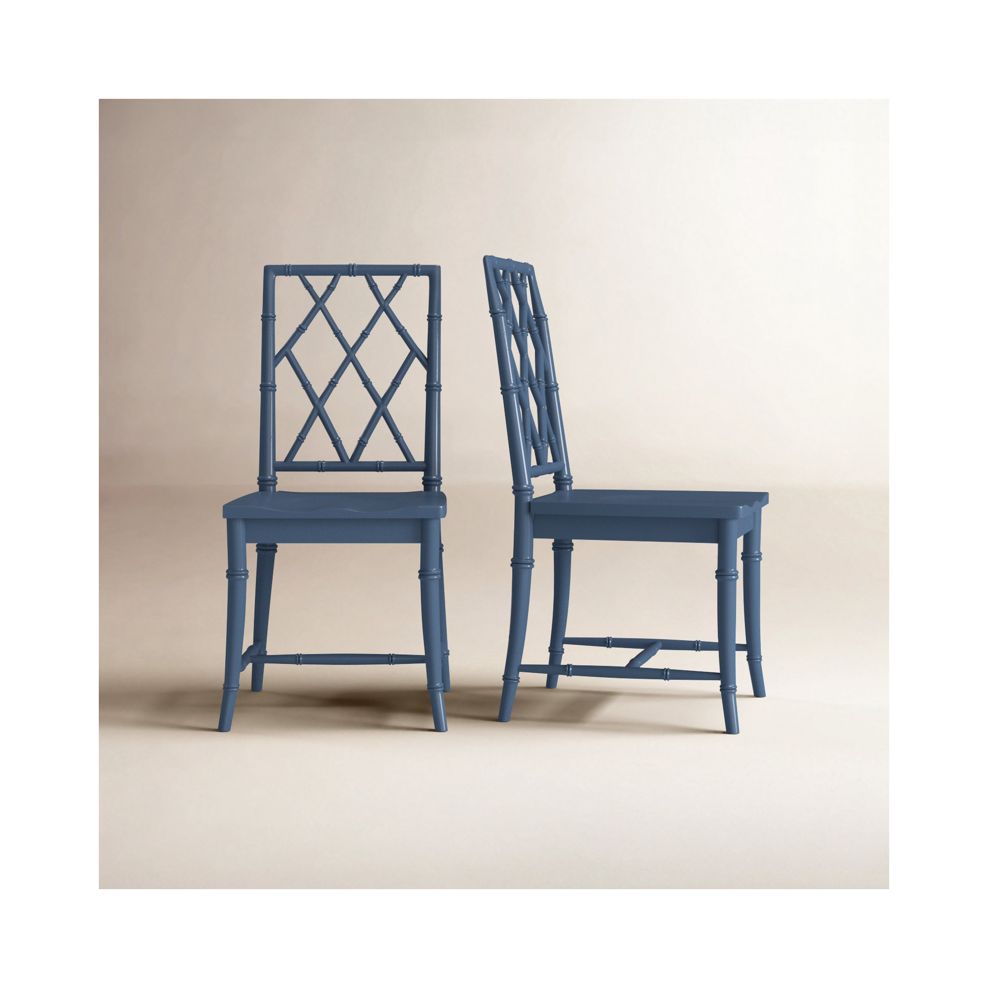 Janae Cross Back Side Chair, Navy Blue