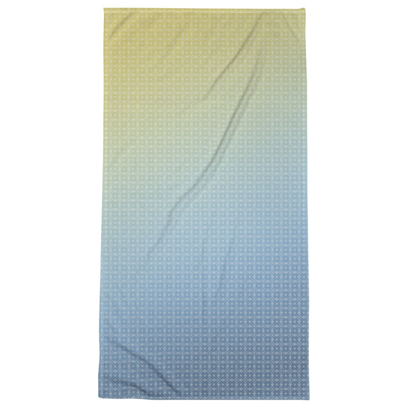 Serviette de bain napperon, Bleu clair/jaune