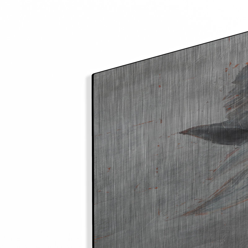 «Shy Gray No Tear» par Albena Hristova, art mural en métal, H 36 po x l 24 po