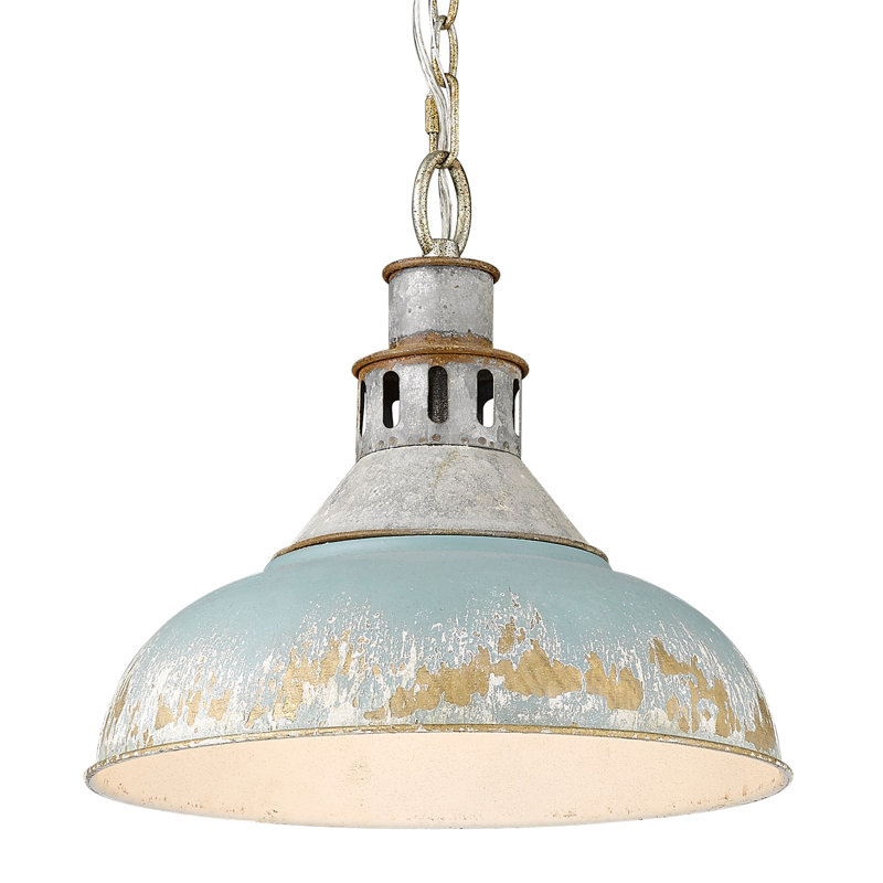 Mercado 1-Light Dimmable Shaded Pendant , Antique Seafoam