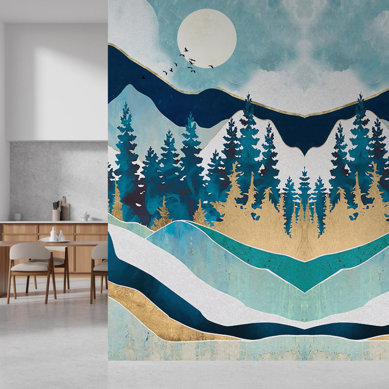 Abstract Mountains Peel & Stick Abstract Border, 120" L x 72" W