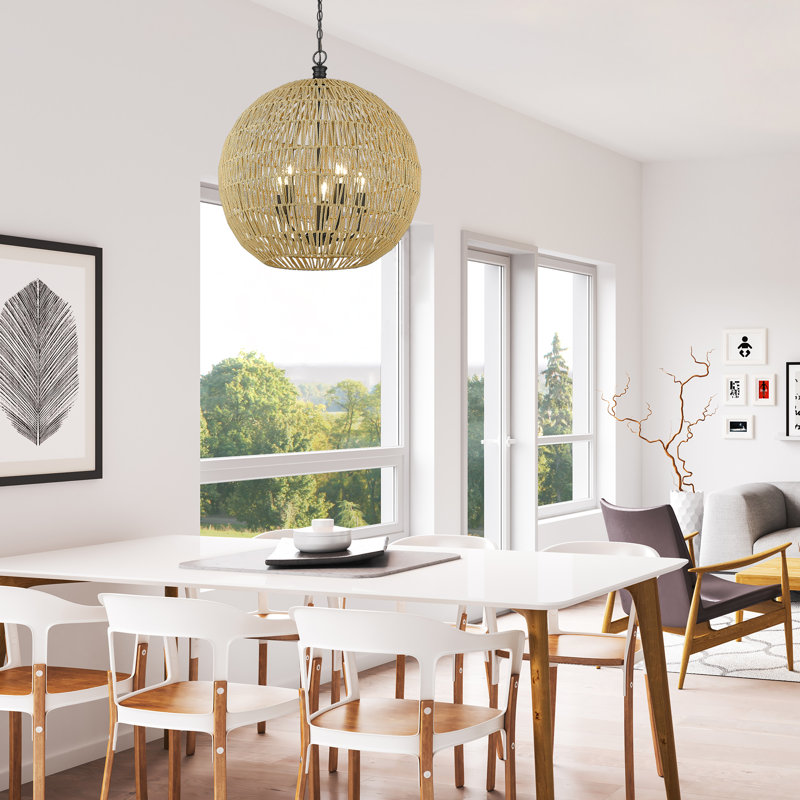 Merritt 5 - Light Sphere Pendant, Black, Natural