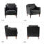 Almetia Vegan Leather Armchair With Solid Wood Legs-319120332