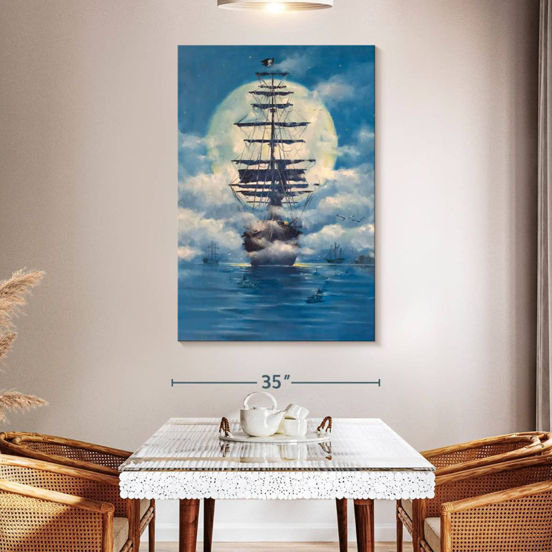 Huile de bateau pirate, H 51 po x l 34 po