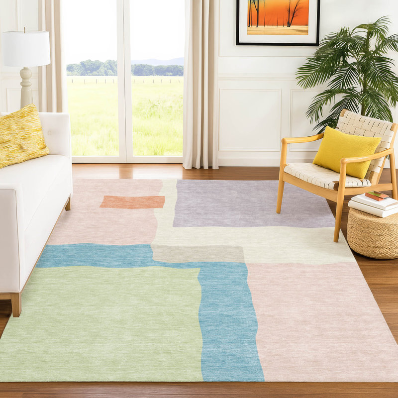Machine Washable Indoor/Outdoor Kugler ACN2400 Abstract Rug, Rectangle 5' x 7'6"