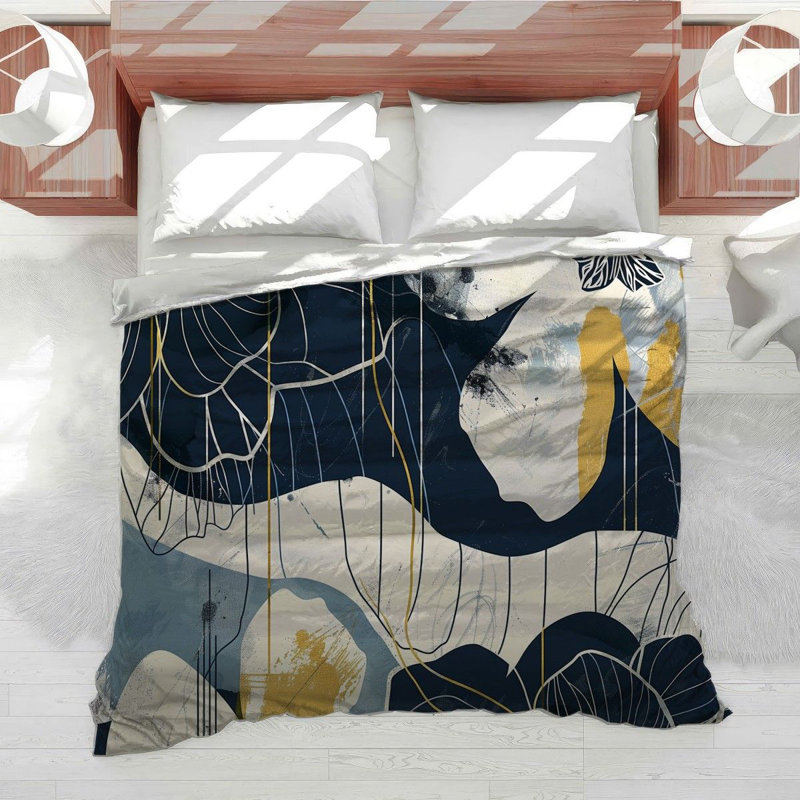 Botanical Bedding Cool Pattern Comforter Abstract, Twin Comforter