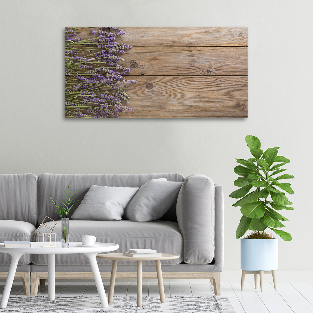 Lavendel auf dem Holz - Kunstdrucke auf Leinwand - Wrapped Canvas