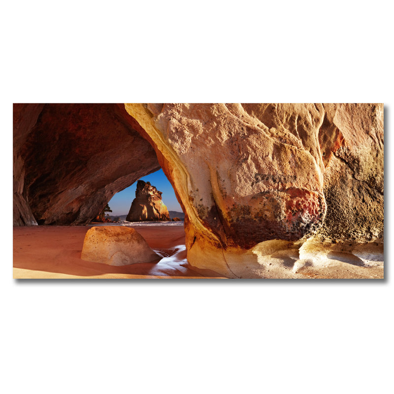 Golden Seashore Print, 36" H x 84" W x 1.5" D, Aluminum