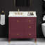 Alana 36 in. Single Sink Bathroom Vanity in Burgundy Red with Top-1950270176-1950270178