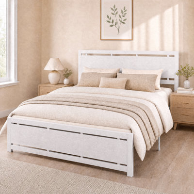 Bed Frames with Headboard and Strong Metal Support Frame, Easy Assembly, Noise-Free