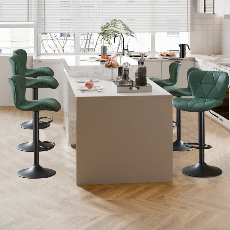 Tabouret de bar et de comptoir pivotant à hauteur réglable, Vert