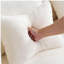 Grand canapé moderne blanc sur pied avec 4 coussins, canapé futon en tissu moelleux, matelas pliant en mousse haute densité pour le salon, les invités, la chambre à coucher, aucun assemblage requis