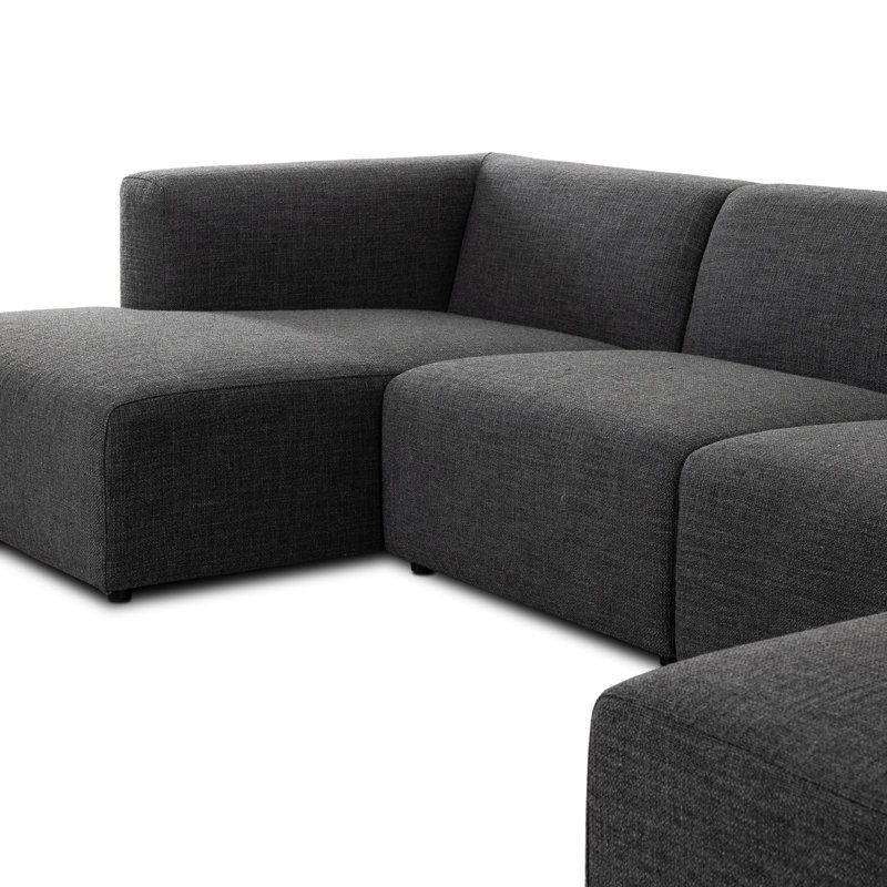 Lawndale 5PC Sectional W/ RAFC-Napa Sandstone, Left Hand Facing, Fayette Cloud Polyester Blend