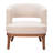 27" Beige And Brown Upholstered Arm Chair