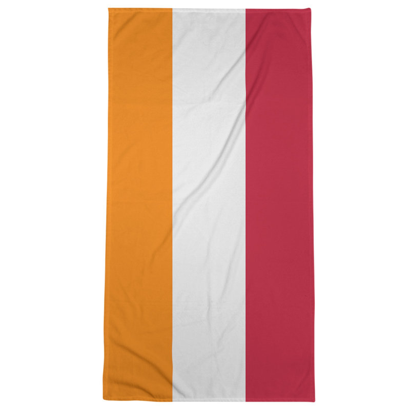 Beach Towel, Off White/Red/Black