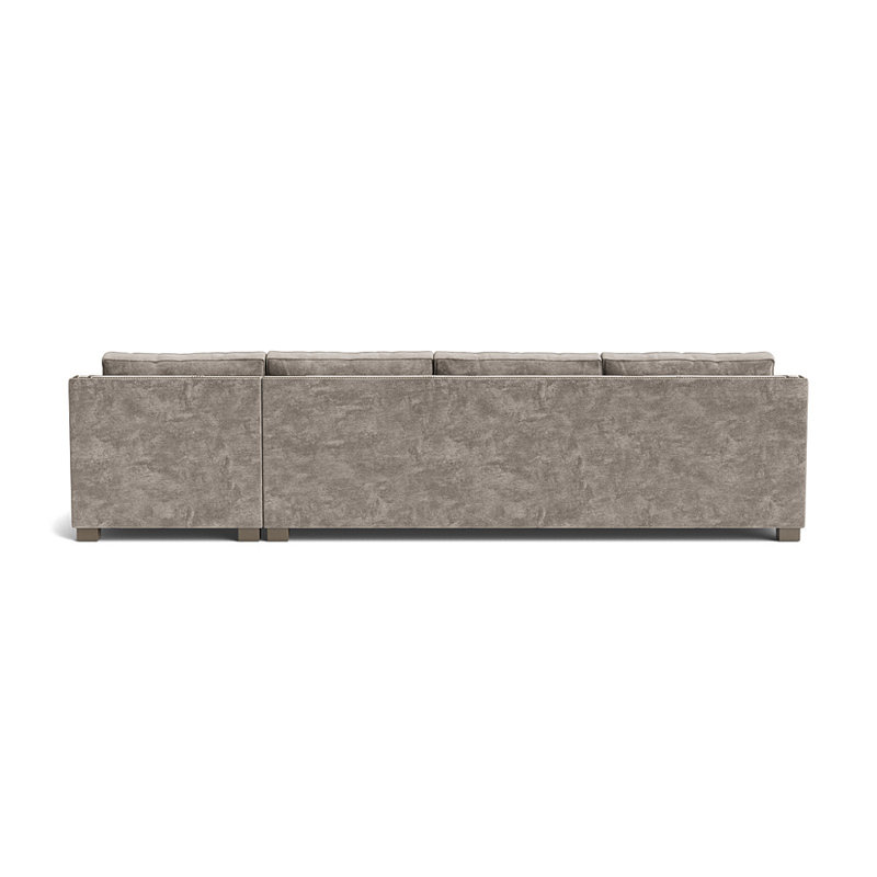 Upholstered Sectional, Antique Brass, Vintage Chenille - Mink, Driftwood