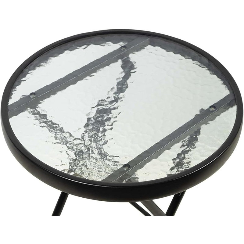 Table d'appoint ronde Courtyard Marbella, table d'appoint extérieure en acier de 16 pouces, modèle RXTV-1930-FST, quantité 1