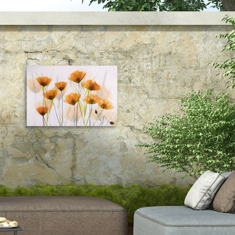 Coquelicot bolognaise, reproduction d'art sur toile, H 30 po x l 47 po x P 1,5 po